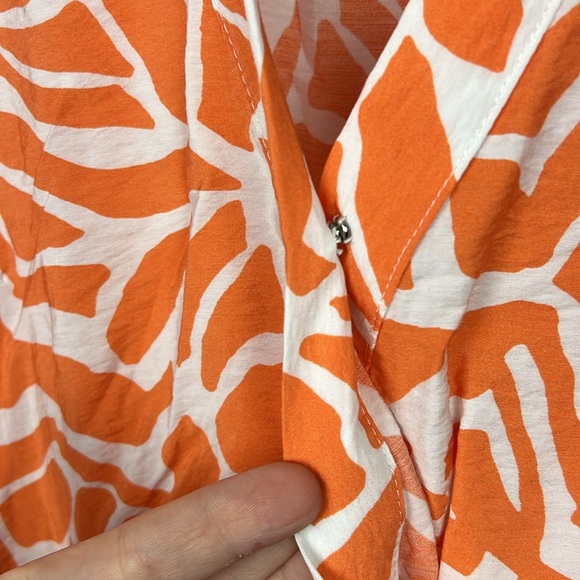 Rachel Zoe orange & white NWT faux wrap lightweight dress size small - Picture 5 of 13